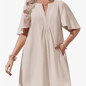 Elegant Cream A-Line Dress